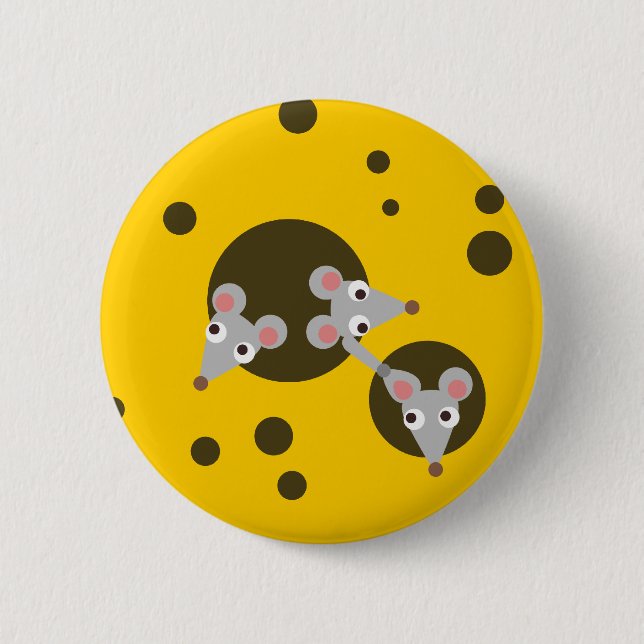 Mice in cheese button (Front)