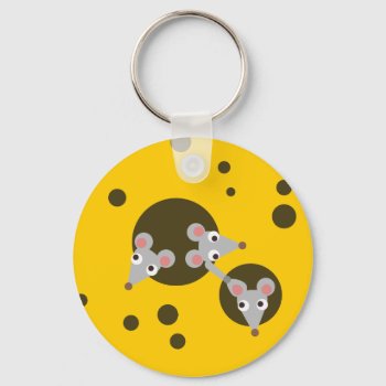 Mice In Cheese Keychain by tashatzazzle at Zazzle