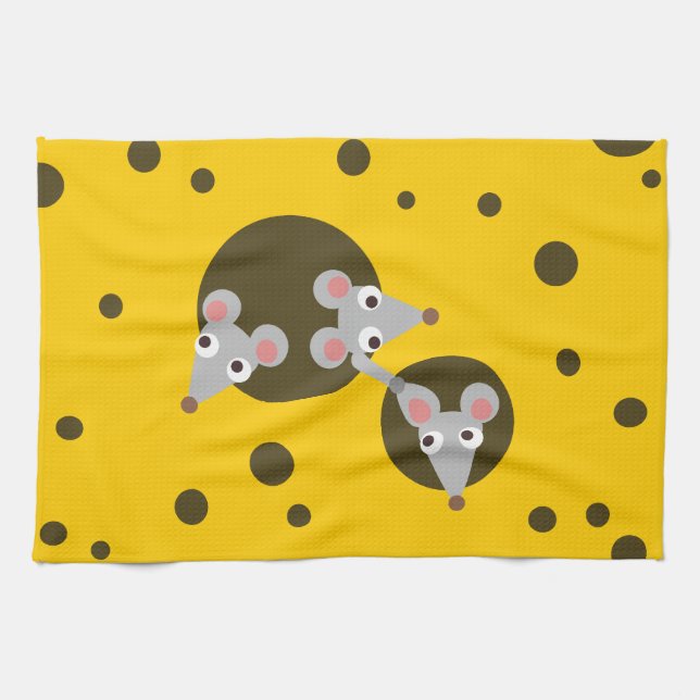 Mice in cheese kitchen towel (Horizontal)