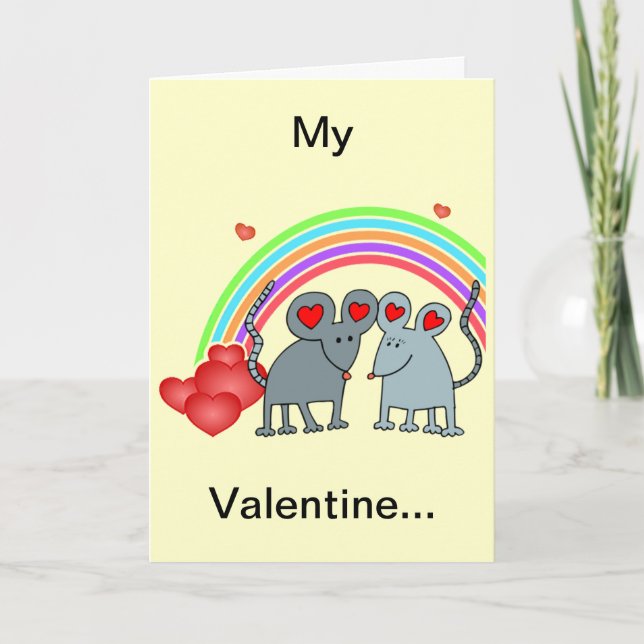 Mice in Love Valentines Holiday Card (Front)