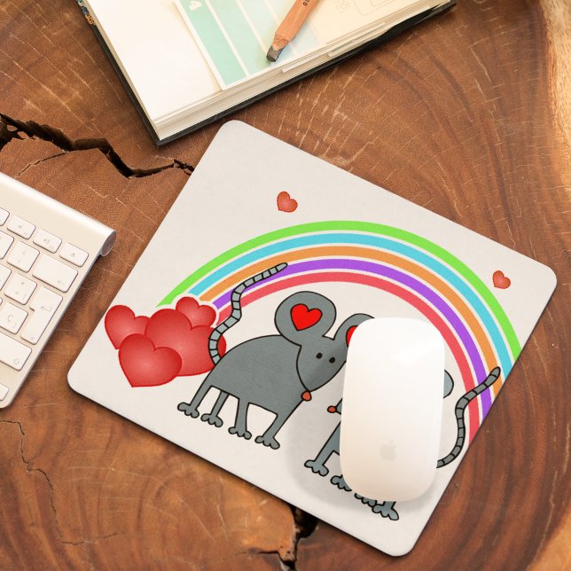 Mice in Love Valentines Mouse Pad (Mice in Love Valentines Mouse Pad)