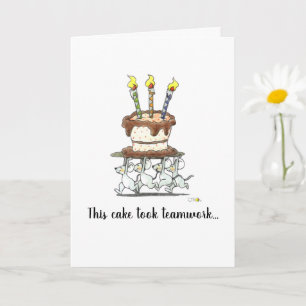 Mice Parade with Birthday Cake Card