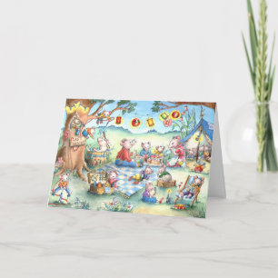 Mice Picnic Camping — Birthday Greeting Card