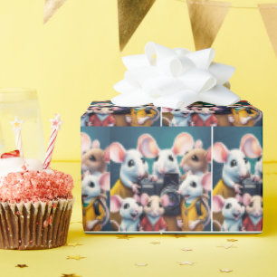 Mice Posing With A Camera Wrapping Paper