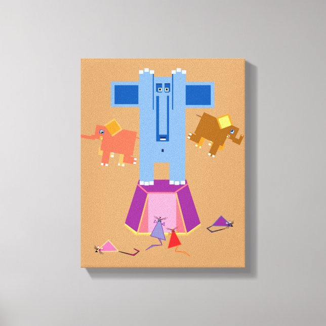 Mice scare elephants canvas print (Front)