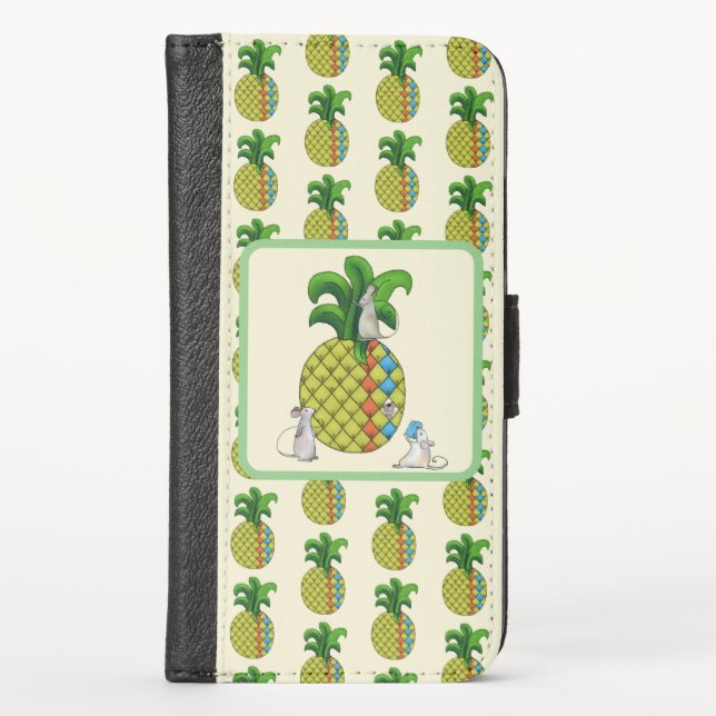 Mice sew Ananas iPhone Wallet shell (Front)