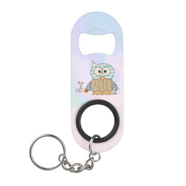 Mice sew owl keychain bottle opener (Front)