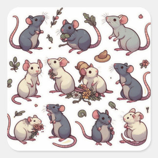 Mice Square Sticker