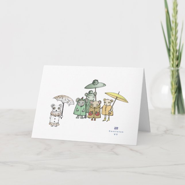 Mice Standing in the Rain Card (Front)