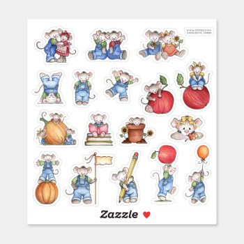 Mice Sticker by Zazzlemm_Cards at Zazzle