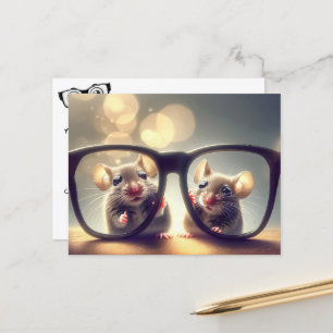 Mice With Big Glasses Eye Doctor Postcard