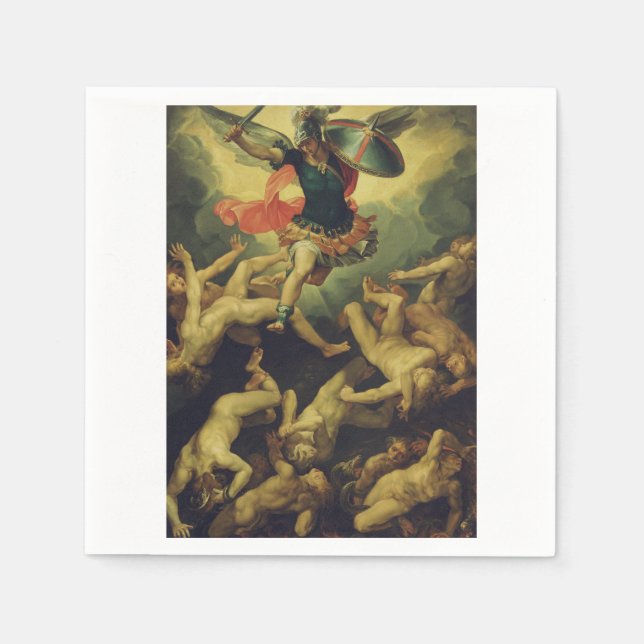 Michael and the fallen angels by Giuseppe Cesari Napkins (Front)