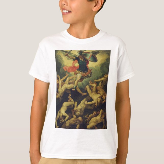 Michael and the fallen angels by Giuseppe Cesari T-Shirt (Front)