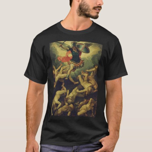 Michael and the fallen angels by Giuseppe Cesari T_Shirt