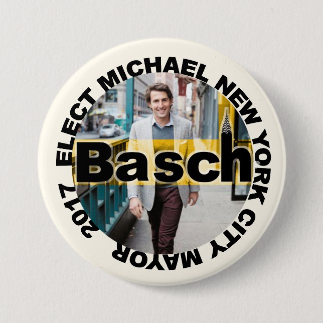 Michael Basch for Mayor Button (Front)