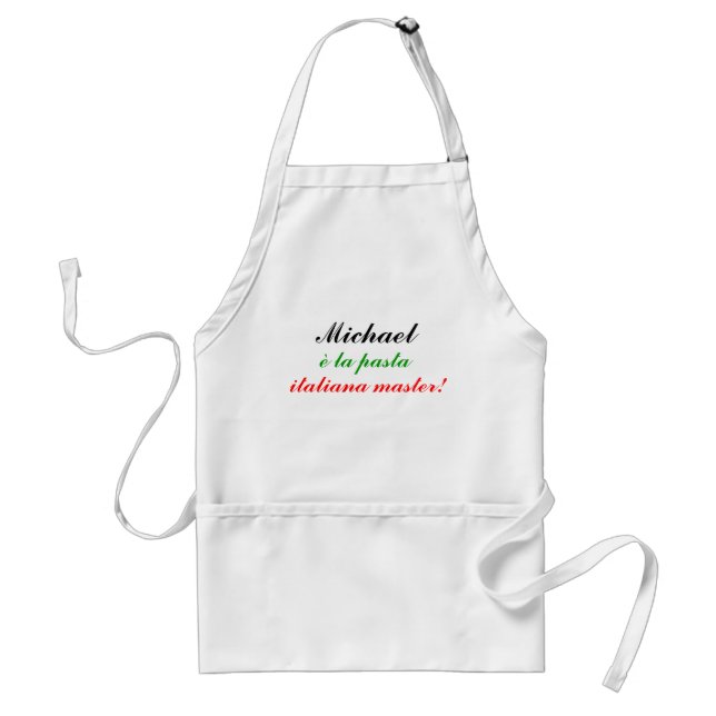 Michael, è la pasta, italiana master! adult apron (Front)