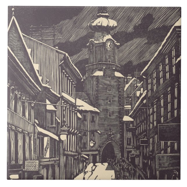 Michael Gate in Bratislava Medieval Tower Ceramic Tile (Front)