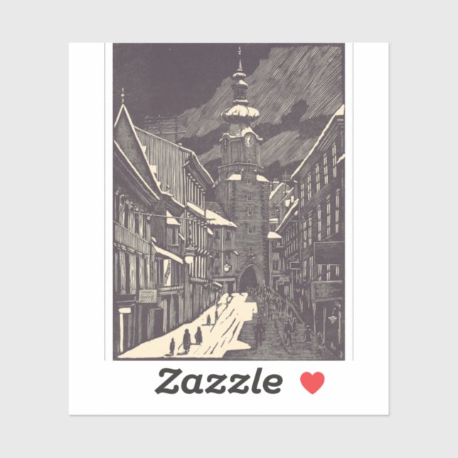 Michael Gate in Bratislava Medieval Tower Sticker (Sheet)
