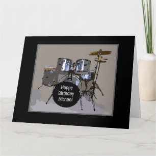Michael Happy Birthday Drums Card, Big Card