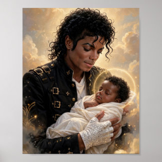 Michael Jackson Holding Baby Jesus — Heavenly Art Poster