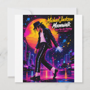 Michael Jackson Moonwalk King of Pop Retro Tribute Holiday Card