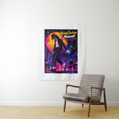Michael Jackson Moonwalk King of Pop Retro Tribute Tapestry