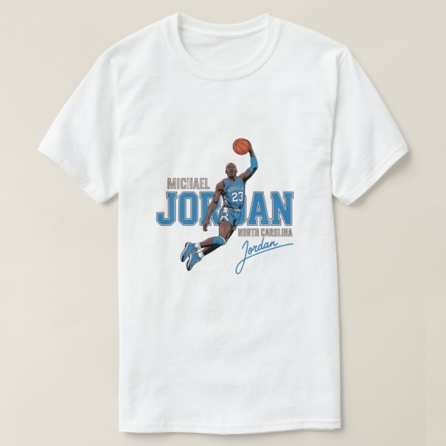 Michael Jordan North Carolina Throwback T-Shirt (Design Front)