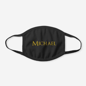 Michael Man's Name Black Cotton Face Mask by DigitalSolutions2u at Zazzle