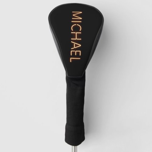 Michael Name in Glowing Neon Lights Golf Head Cover