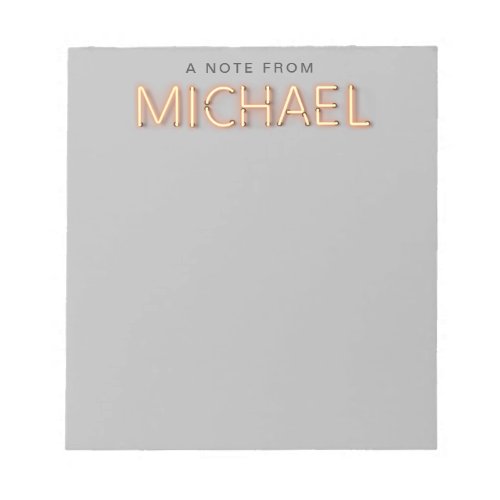 Michael Name in Glowing Neon Lights Notepad