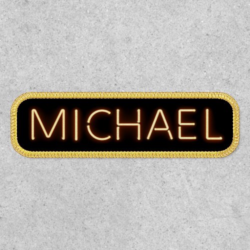 Michael Name in Glowing Neon Lights Patch