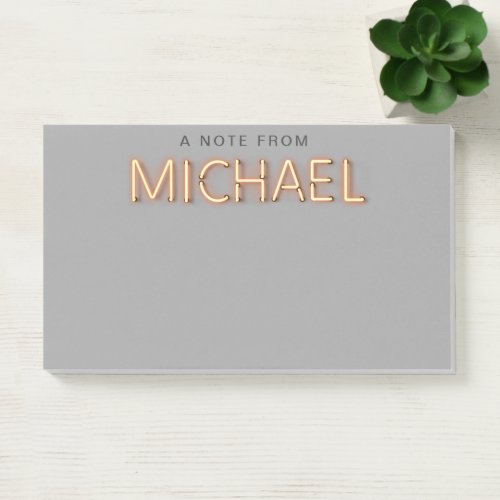 Michael Name in Glowing Neon Lights Post_it Notes