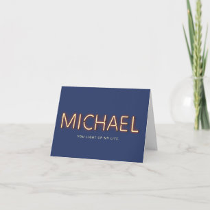 Michael Name in Glowing Neon Lights Postcard