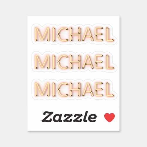 Michael Name in Glowing Neon Lights Sticker