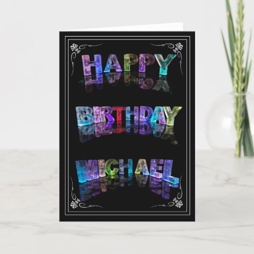 Michael _  Name in Lights greeting card photo