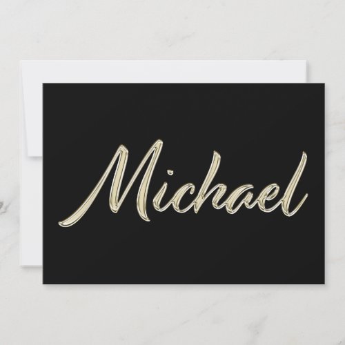 Michael Name white gold Handwriting Card