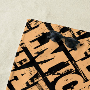 Michael or Your Name or Text Pattern Typography Beach Towel