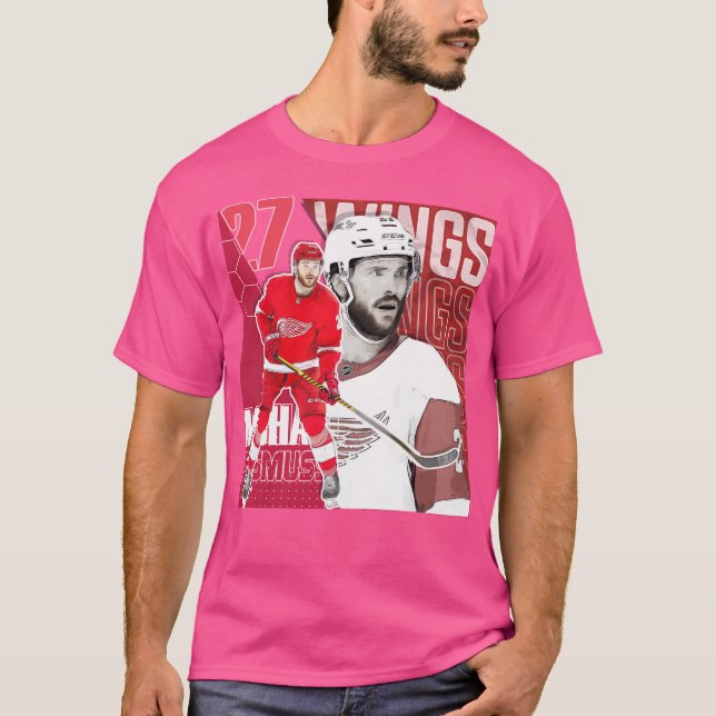 Michael Rasmussen Hockey Poster Red Wings T-Shirt (Front)