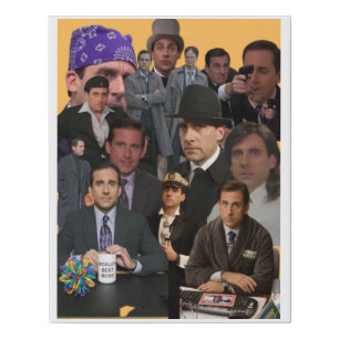 Michael scott , The man with a million face's Faux Canvas Print