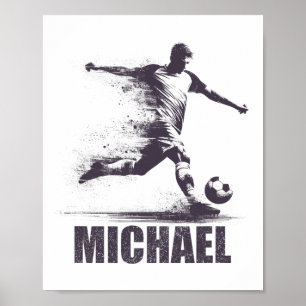 Michael Soccer Boys Personalized First Name Michae Poster