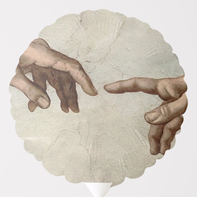 Michaelangelo hands creation adam god balloon (Front)