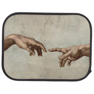 Michaelangelo hands creation adam god car floor mat