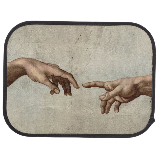 Michaelangelo hands creation adam god car floor mat (Rear)