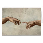 Michaelangelo hands creation adam god cards (Front Horizontal)