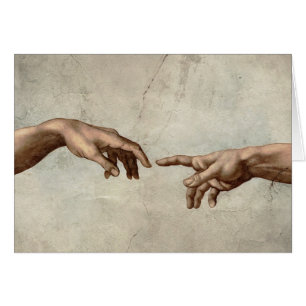 Michaelangelo hands creation adam god cards