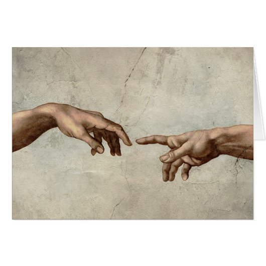 Michaelangelo hands creation adam god cards (Front Horizontal)