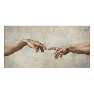Michaelangelo hands creation adam god door sign