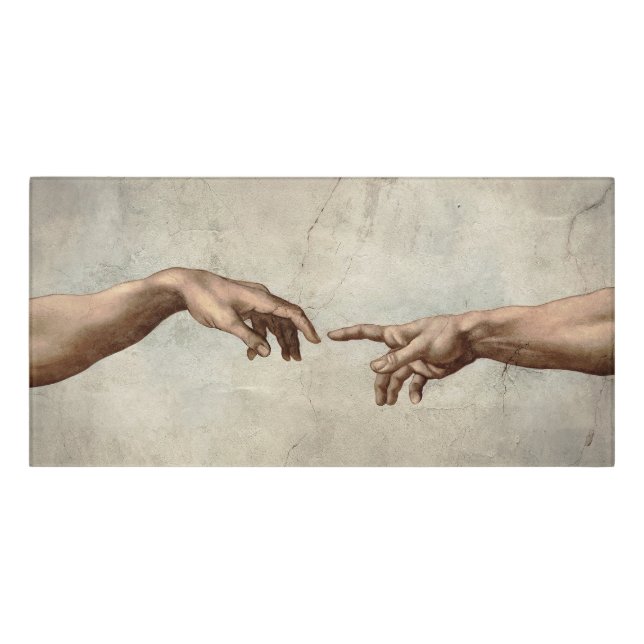 Michaelangelo hands creation adam god door sign (Classic Front)