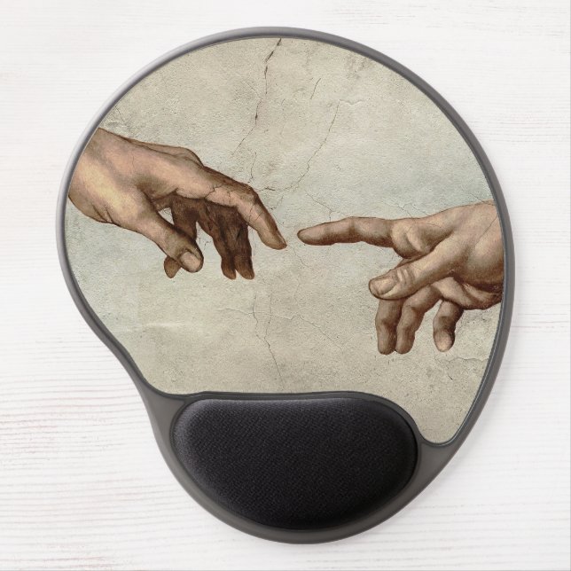 Michaelangelo hands creation adam god gel mouse pad (Front)