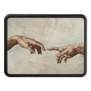Michaelangelo hands creation adam god hitch cover